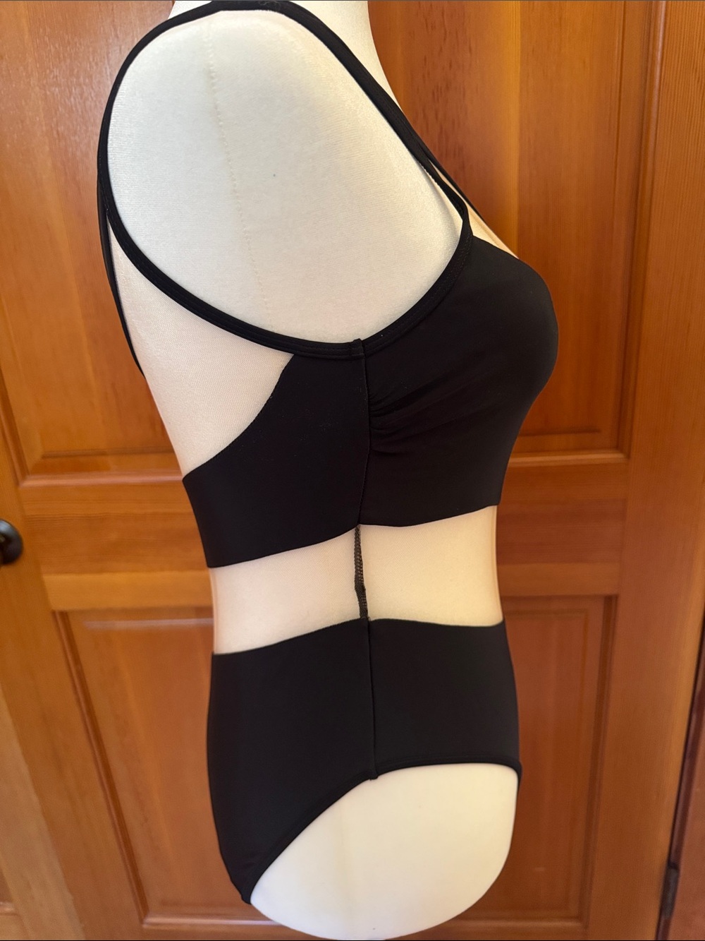 Black One-Shoulder Cutout Swimsuit - Picture 3 of 7